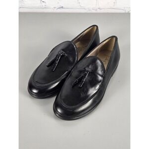 Papanatas Kids Black Leather Tassel Loafers EU 32 US 1 Made in Spain NWOT Dress